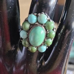 Turquoise and Sterling Silver Ring Sz 6.5